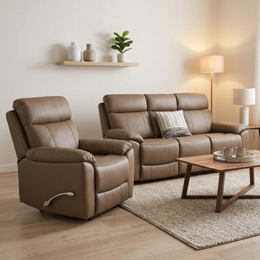 Leather Recliner Set